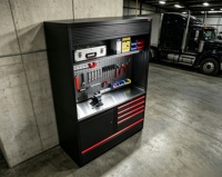 Armoires à outils modulaires, solutions OEM/ODM, établis avec portes à volets roulants, utilisés pour les ateliers de réparation et les garages