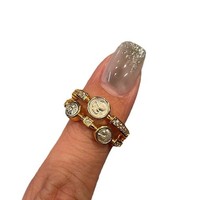 Bague vintage double couche avec pièce de monnaie antique, bague index rétro à portrait, ensemble de bijoux de luxe esthétique pour femme