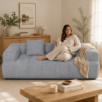 Canapé modulaire sectionnel carré écologique en tissu style Tofu 3 places pour hôtel et salon, vente en gros d'usine, OEM & ODM