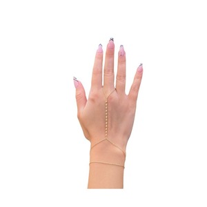 Anillo de acero inoxidable pulsera <span class=keywords><strong>playa</strong></span> cadena mujer joyería delicada cuentas anillo y pulsera cadena dedo pulseras anillo mano cadena - Product Image 5