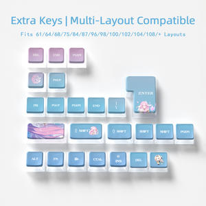 Keycaps CBSA Profile <span class=keywords><strong>Elysia</strong></span> trasparenti su quattro lati in PBT e PC, stampa a sublimazione per tastiera meccanica con switch MX - Product Image 3