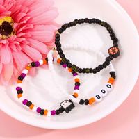 Set Gelang Manik-manik Halloween 2026, Gelang Hantu Kartun Lucu, Gelang Berlapis Emas Bentuk Bola, Gelang Manik-manik Canggih