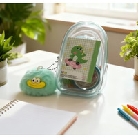 Ensemble de papeterie en PVC sur le thème de la mini licorne MIAX - Étui portable avec breloque pompon |   Kit de fournitures scolaires mignonnes pour enfants