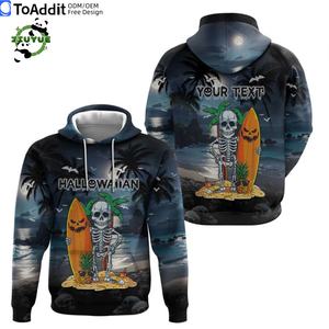 Felpa con cappuccio con motivo a zucca fantasma di Halloween felpa con cappuccio con stampa 3D stile creativo divertente per bambini Pullover - Product Image 4