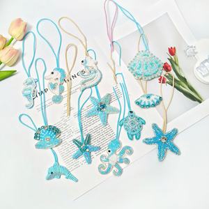 Collar y Pendientes Moyamiya Bohemia Hechos a Mano con Cuentas de Cristal, Animales Marinos, Pequeños Cristales de Imitación, Bolsa de Tela con Cinta para Colgar - Product Image 2