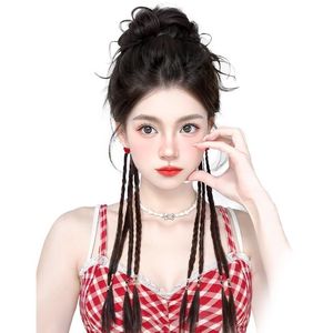Nueva coleta de cabello trenzado doble estilo chino con trenza tipo bóxer, accesorio de cabello sintético resistente al calor para mujer - Product Image 2