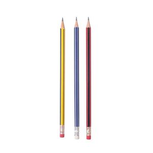 Ensemble de crayons personnalisés en bois HB de 12 pièces, 7 pouces, hexagonaux, à rayures, écologiques, faciles à saisir, pour étudiants, avec gomme noire, boîte de couleur - Product Image 1