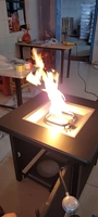 Table de feu au gaz rectangulaire moderne en aluminium de 50 000 BTU avec allumage pulsé pour terrasse extérieure TB-05