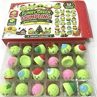 Calendrier de l'Avent Grinch de Noël : 24 Jours de Surprises, Boîte Mystère Squishy en Forme de Dumpling, Jouets Anti-Stress Fidget pour Filles
