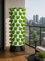 Tour hydroponique industrielle à 10 niveaux, support de culture vertical avec pompe et paniers en filet pour légumes de serre commerciale