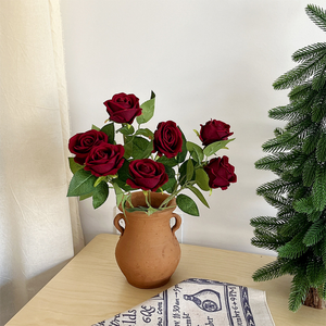 <span class=keywords><strong>D</strong></span>écoration de mariage, fabricant de fleurs <span class=keywords><strong>d</strong></span>'hôtel, rose, branche unique, fleur artificielle en velours, Chine, Saint-Valentin - Product Image 3