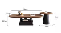 Table de cocktail ovale de style nordique avec rangement intégré pour hôtel et salon