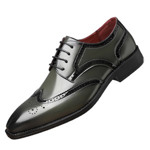 Zapatos Oxford de cuero genuino para hombre, con punta en pico, con cordones, para oficina, para todas las estaciones, combinación de colores, envío directo. - Product Image 5
