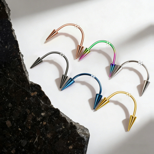 Set de Joyería Corporal de Titanio G23, Piercings Smiley para Labio, Labret y <span class=keywords><strong>Frenillo</strong></span>, Hipoalergénicos, Proveedor Mayorista - Product Image 3