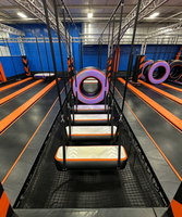 Parc de trampolines Ninja Warrior, parcours d'obstacles gonflable Air Block, défi d'obstacles suspendus Air Track