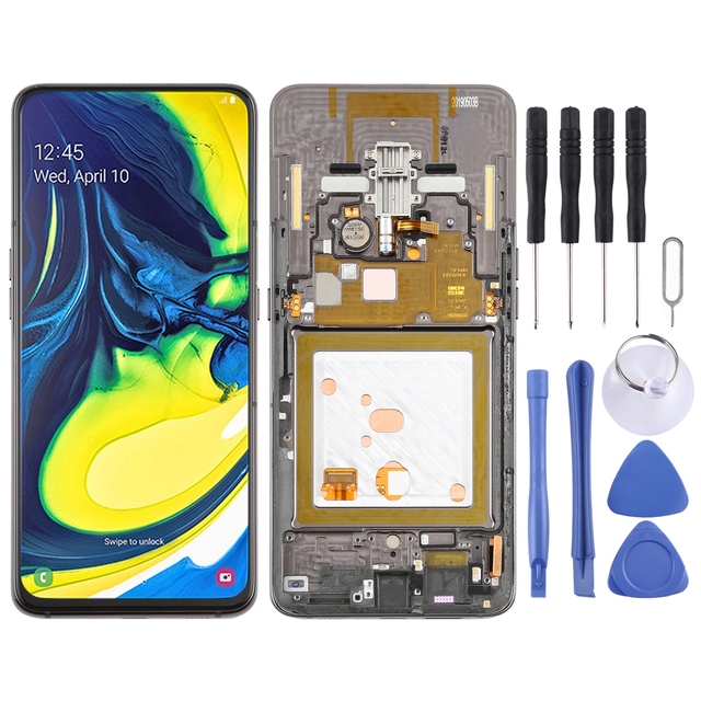 Original Super AMOLED LCD Screen for Galaxy A80 Digitizer Full Assembly with Frame