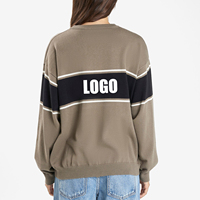 Vente en gros de sweat-shirt personnalisé confortable en élasthanne/coton pour femmes pull-over d'automne Style doux Preppy Block Letter Logo Front