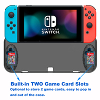 HOXC Coque TPU pour Switch OLED, nouveau design facile à nettoyer Étui de protection en cristal pour Nintendo Switch OLED avec fente pour carte intégrée