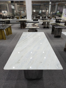 Muebles de lujo personalizados Piedra Comedor elegante Mesa de piedra de mármol natural Muebles de piedra Premium para <span class=keywords><strong>hotel</strong></span> y hogar - Product Image 3