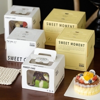 Vente en gros de boîtes à cupcakes en carton recyclable avec fenêtre transparente, emballages portables pour petits desserts, cadeaux, pâtisseries