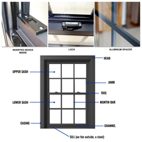 Fenêtres à battants en aluminium EEHE, double vitrage, sur mesure, électriques, pour usage résidentiel