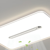 Ventilateur de plafond LED sans pales, moderne, rectangulaire, avec moteur sans balais, affichage numérique, lampe ventilateur dissimulée, silencieux, six vitesses, intensité réglable
