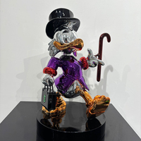Sculpture de canard en fibre de verre électroplaquée, artisanat en résine décoratif, originalité 'Money Maker Ducks', pour galerie de meubles