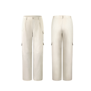 Pantalones de trabajo de algodón de color claro con logotipo personalizado, ropa de trabajo duradera y transpirable - Product Image 2