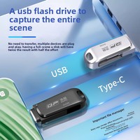 Clé USB pivotante X619 populaire avec interface USB-C 2.0, clé USB flash 2-en-1 Type-C, accessoire pour téléphone portable