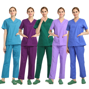 Label Stretch <strong>Plus</strong> <strong>Size</strong> Work Wear Hospital Uniform Medical Nurse Jogger <strong>Scrubs</strong> Sets Woven Cotton Cleaning Medical <strong>Scrubs</strong> - Product Image 1