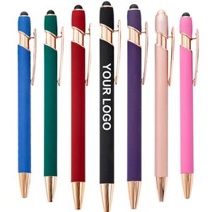 Cadeau d'entreprise promotionnel, stylo à bille de luxe avec logo gravé, 2 en 1, stylet capacitif multifonction, stylo à bille en métal - Product Image 1