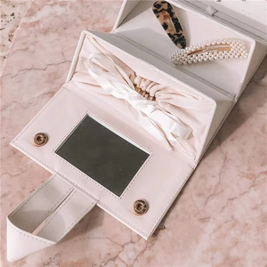 Support de présentation de colliers en bois avec doublure en daim et PU pour vitrine de magasin et photographie de bijoux - Product Image 4