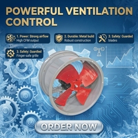 Ventilateur d'extraction axial rond 24 pouces en métal 1100W 65 dB, extracteur d'air mural à haut débit d'air, ventilateur de conduit industriel