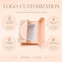 Caja de Regalo Islámica Personalizada con Iluminación, Diseño Floral Tazhib, Borde Griego Teal, Estilo Libro, Magnética, para Perfumes y Joyería