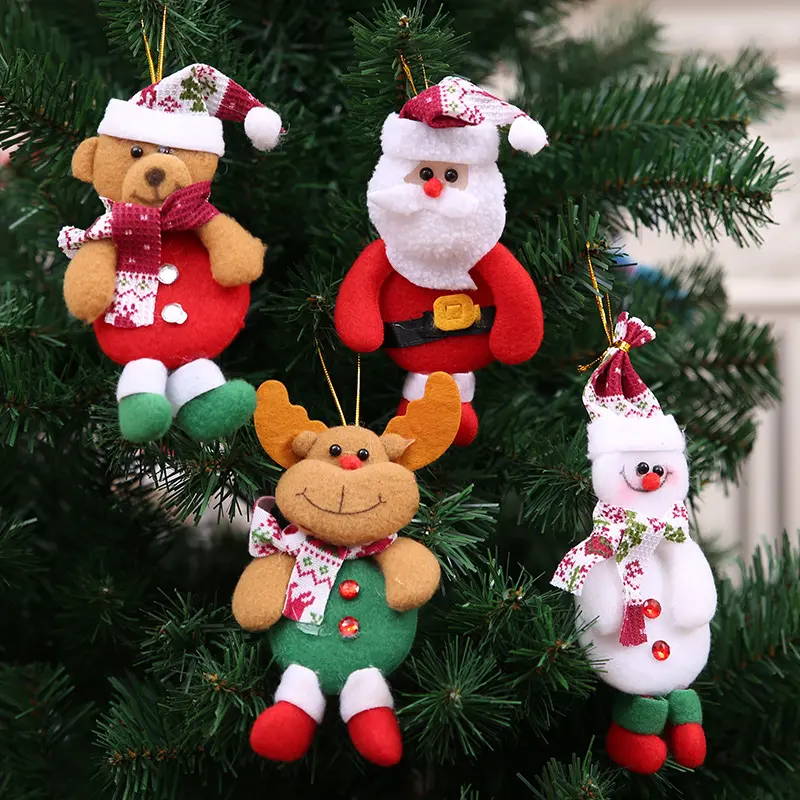 2023 Selamat Tahun Baru Ornamen Natal DIY Hadiah Natal Santa Claus Pohon Salju Liontin Boneka Menggantung Dekorasi untuk Rumah Noel Natal