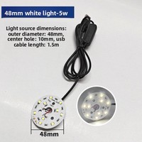 Câble de variateur d'intensité USB 5V CC avec carte PCB LED ronde pour source lumineuse de lampe en bois DIY, remplacement de base en résine
