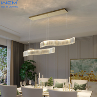Lampes modernes, lampe en cristal de luxe, lustre LED pour salle à manger, éclairage créatif simple, lustre suspendu
