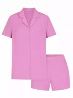 Ensemble pyjama personnalisé rose Cardy Shanjin Sister de même style pour femmes short d'été à manches courtes vêtements de maison minces