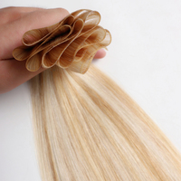 Extensions de cheveux à trame fine invisible doublement tirées, couleur claire piano, volume intense, 100 % cheveux humains vierges russes Remy
