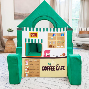 โซฟาคาเฟ่สำหรับเด็กพร้อมเบาะรองนั่ง สำหรับเล่นสนุกทั้งในบ้านและนอกบ้าน เหมาะสำหรับเด็กอายุ 2-4 ปี ของเล่นเฟอร์นิเจอร์สำหรับเด็กทั้งชายและหญิง - Product Image 1