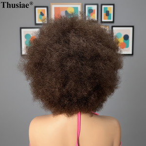 Perruques brésiliennes en cheveux Remy bouclés afro kinky, avec dentelle frontale transparente, pour femmes noires - Vente en gros - Product Image 5