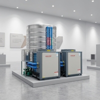 Chauffe-eau commercial intégré à pompe à chaleur air-eau 60 kW, ultra basse température, pour chauffage central et bain de linge en écoles et hôtels