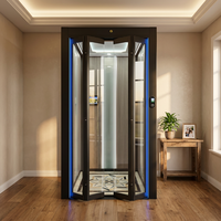 Porte de palier d'ascenseur manuelle pour villa, panneau de verre, silencieuse, fluide, fiable, pièces d'ascenseur à usage domestique