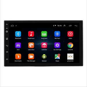 2 din 7 inç araba mp5 çalar bluetooth Suppliers-Yeni siyah 2DIN Android araba multimedya MP5-Player radyo GPS Navi WIFI radyo 2 Din 7 inç basın ekran BT FM ses