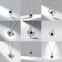 Collier de projection photo personnalisé sur chaîne en acier inoxydable, pendentif cœur et fleur avec image DIY pour couples et familles