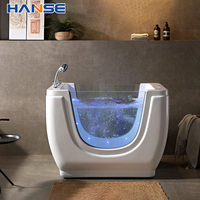 Baignoire Spa Carrée Moderne Autoportante en Acrylique Écologique avec Fonction de Massage par Air et Trempage pour Bébé, Utilisation Intérieure, Capacité 1 Personne