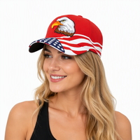 Casquette de baseball premium avec broderie 3D Aigle, motif camouflage drapeau américain, logo personnalisé, casquette tactique streetwear détaillée, vente en gros, casquette structurée