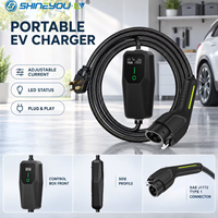 Chargeur EV portable Shineyou 3,6/7,4/9,6 kW AC 110/240 V Type 1 SAE J1772/T Plug, charge rapide, noir, garantie de 2 ans