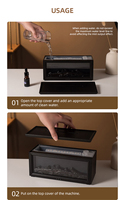 Diffuseur d'huiles essentielles aromatiques pour cheminée électrique avec flamme colorée et effet de feu de joie, humidificateur ultrasonique pour la maison et le bureau
