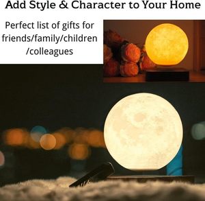 Lámpara de <span class=keywords><strong>Luna</strong></span> de levitación moderna, luz de noche LED, lámpara de <span class=keywords><strong>Luna</strong></span> flotante magnética, 3 modos de Color, batería enchufable para decoración de hogar y oficina - Product Image 2